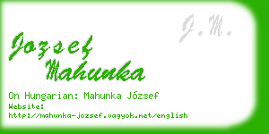 jozsef mahunka business card