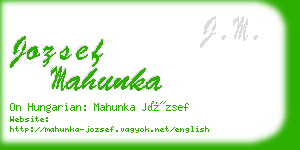 jozsef mahunka business card